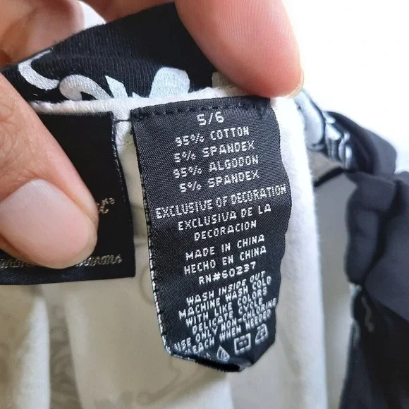 Y2K‎ Baby Phat Girl Dress 5 6 White Embroidered Ruffle Bow Gold Cat Logo Cottage - Picture 13 of 13